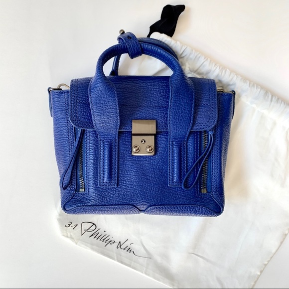 3.1 PHILLIP LIM | CLASSIC MINI PASHLI SATCHEL CROSSBODY LEATHER ELECTRIC BLUE - Picture 3 of 17